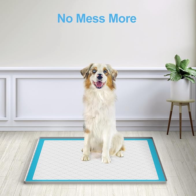 Pee Pad Holder for Dogs,Silicone Dog Puppy Pad Holder, 34 x 28 No Spill Raised Lip High Edge,Portable, Leak-Proof Mat Holder for Dog Training Pads,Square Potty Trays for Home Floor Protection