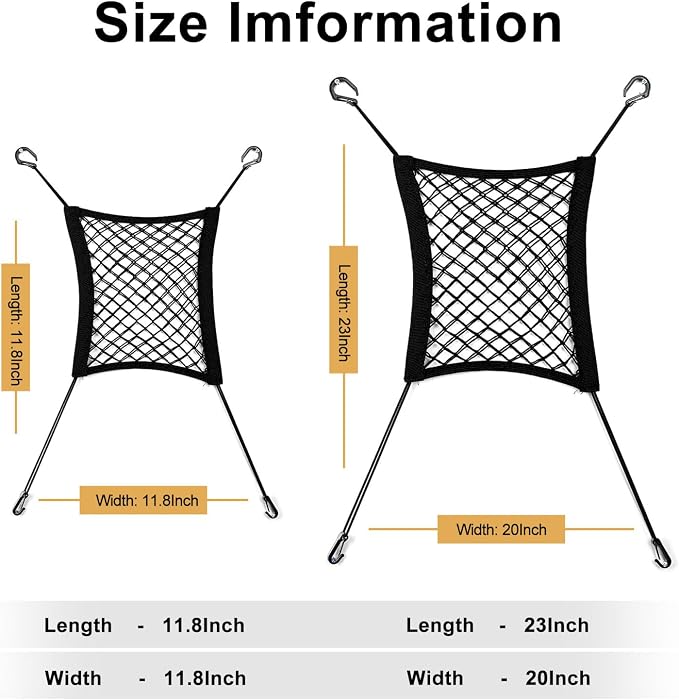 Dog Car Net Barrier for SUV， Upgraded Dog Travel Accessory with Organizers and Storage, Separates Pets from Passengers for Safely, organizes Essentials, Makes Trips Easier.