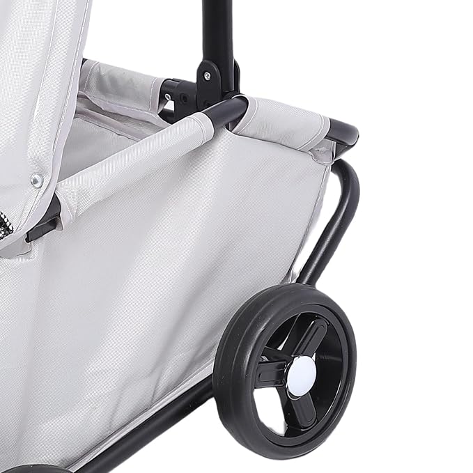 banapoy Foldable Pet Stroller with Canopy, 4 Wheels Pet Strolling Cart for Small Dogs Cats, Lightweight Easy Assembly, 1 Hand Fold, Outdoor Use (Gray)