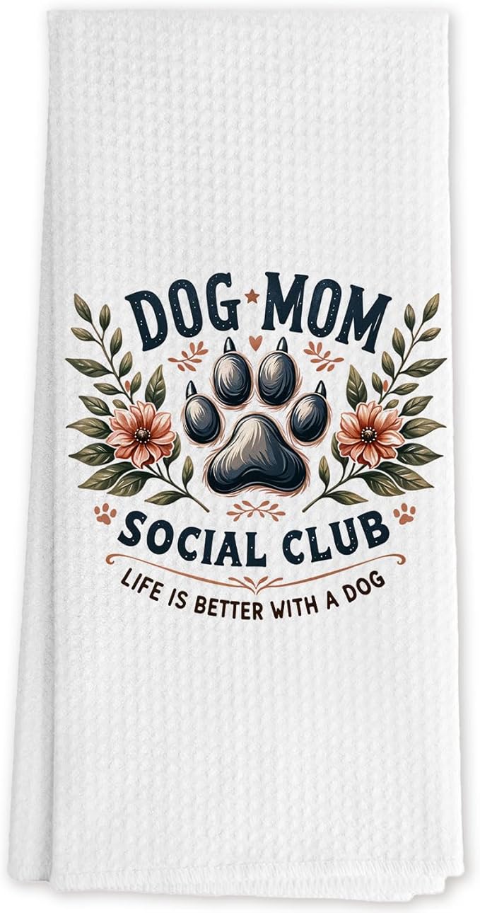 Dog Mom Gifts Kitchen Towels, for Dogs Mom Hand Towels for Bathroom Decor, Dog Lover Gift for Women Dish Tea Towels for Kitchen Decor, 16x24 Inch