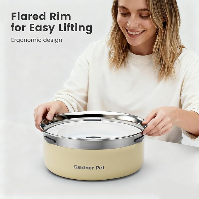 Gardner Pet Slow Water Bowl for Dogs – No Spill, Anti-Splash Floating Plate Design, Slows Drinking to Reduce Mess, Keeps Water Clean & Floors Dry, 2L