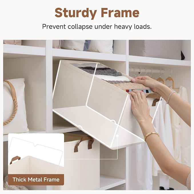 StorageWorks Closet Storage Baskets, Natural Color, Beige, Extra Large, 2-Pack