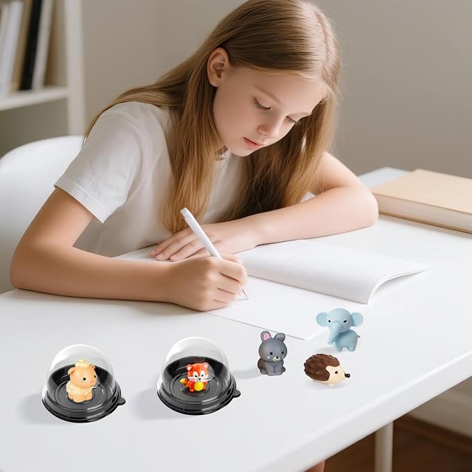Desk Pet Containers with Dustproof Lid | 50 Pack,Individual Desk Pet Domes For Habitat,Plastic,Waterproof