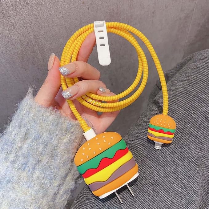 ZOSTLAND 5 in 1 DIY 18W 20W Heart Shape Protector Data Cable USB Charger Line Earphone Wire Saver Organizer Compatible with iPhone 11 12 13 14 15 Pro Max