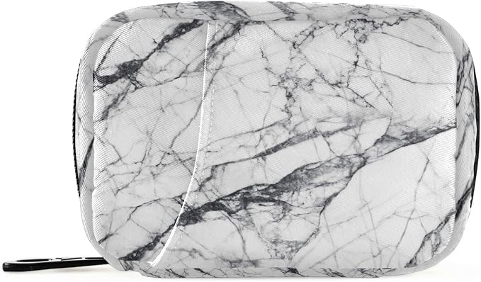 Marble Pill Case, Portable Weekly Pill Box Bag Container 7 Days Pill Organizer Vitamin Supplement Holder with Zipper for Travel Family Business Gym