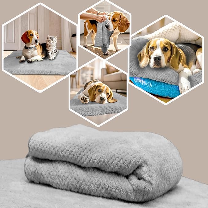 NVNAN Extra Large Dog Towel - Microfiber Ultra-Absorbent & Fast-Drying for Large Dogs, Pet Bath, Grooming, Swimming - 40x24 Inch-Grey- 1-Pack