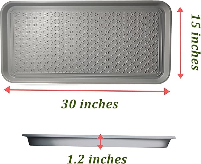 Large Multifunctional Boot Tray 2 Pack Boot Mat Washable Indoor or Outdoor Tray Mat Doormats for Shoes Boots Plants Pots Paint Tins Pet Bowls Car Storage, 30 x 15 x 1.2 Inches