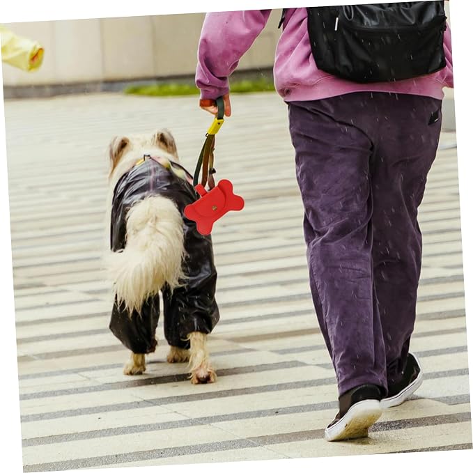 Kisangel Dog Waste Bag Holder Convenient Poop Bag Dispenser for Leash Durable PU Material Easy Attachment for Hiking Camping and Daily Walks
