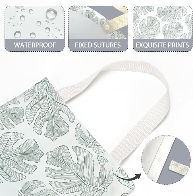 Car Trash Bag Car Garbage Bag Hanging Cars Trash Can, Waterproof Cars Back Seat Organizer for Vehicle Travelling Campingg Eucalyptus Palm Leaves Decor