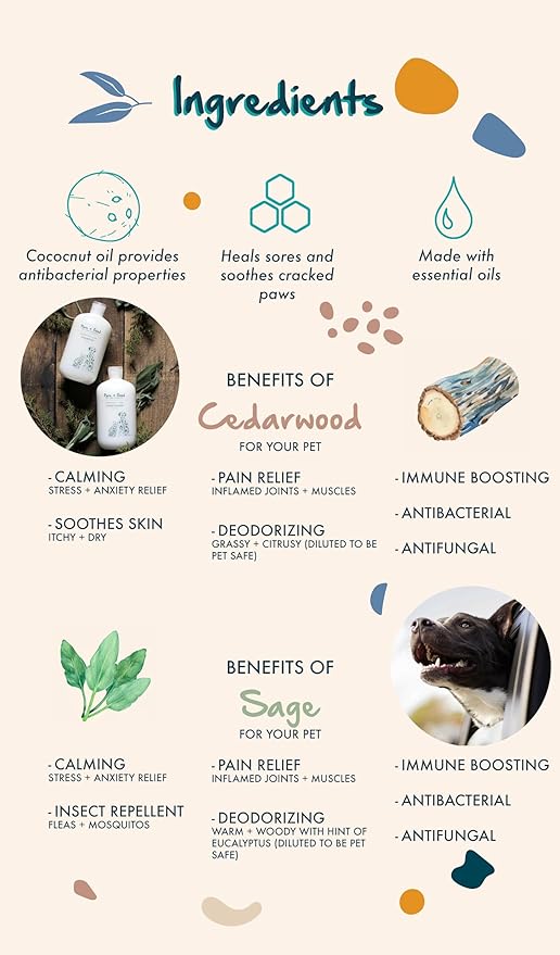 Pure + Good - Shampoo and Conditioner Set, Formulated for All Pets, Gentle and Cleansing, Made in The USA, Cruelty Free, 16 fl oz (Cedarwood + Sage)
