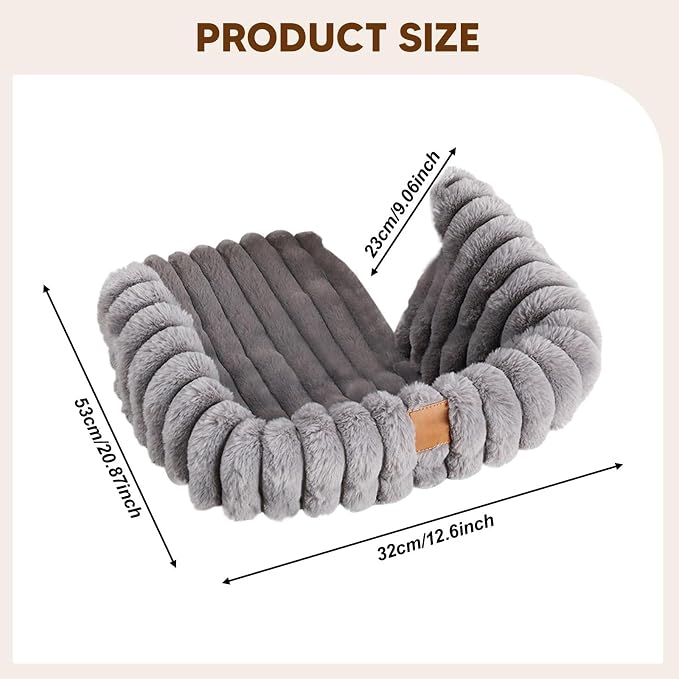 Pet Stroller Cart Pad, Washable Polyester Dog Cushion with Anti-Slip Base, for Travel Camping and Winter Walks, Gray