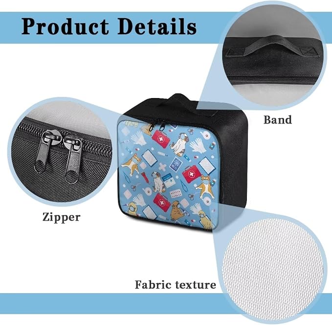 First Aid Bag Empty Pet Dog Medical Bag Empty Medium Travel First Aid Pouch Cute Patterns Medical Equipment Bag Portable Medicine Organizer Storage Bag for School Traveling