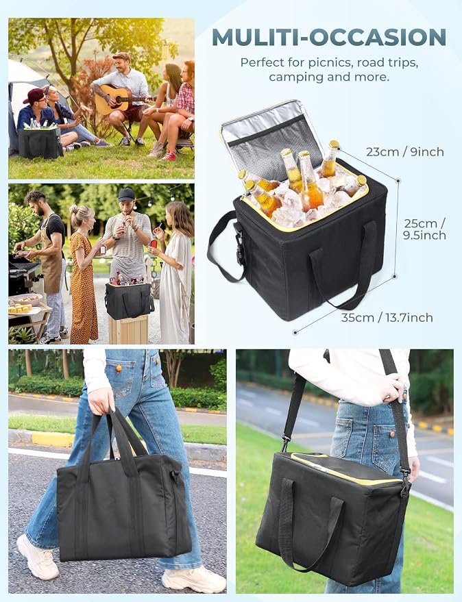Oasser Trunk Organizer 95L with 20L Removable Cooler Bag for SUV | 4 Compartments, 9 Side Pockets, Foldable Lid, No Deformation, 1680D, Non Slip Bottom, 2 Straps, Reflective Strip