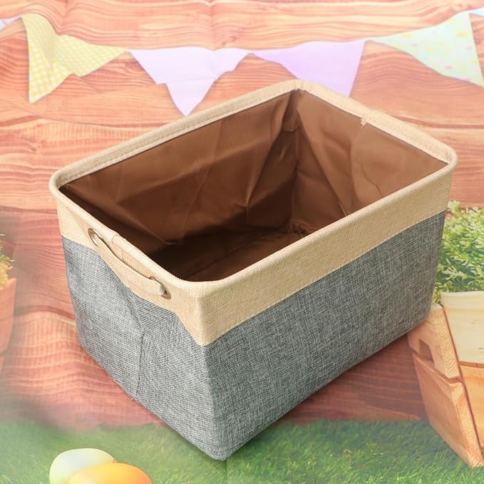 Foldable Beige Cloth Storage Basket with Large Capacity and Portable Design for Laundry and Pet Organizer, Easy to Carry Home Storage Container for Living Room