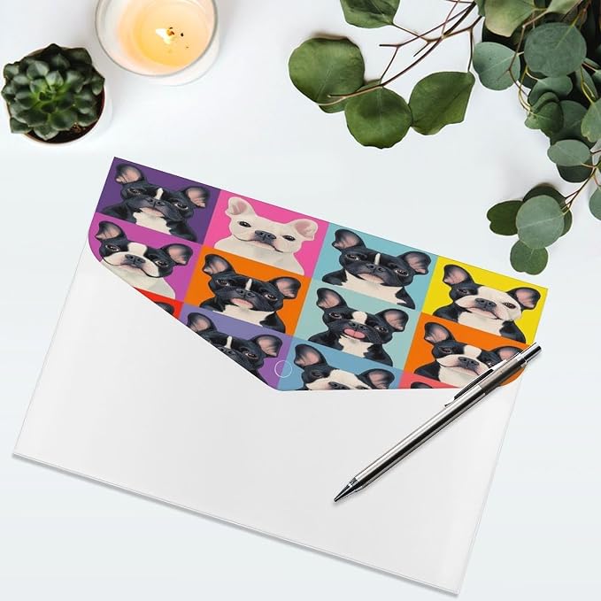 Folders with 6 Pocket Compartments, File Folder Easy to Carry, Waterproof French Bulldog Pet Accordion File Organizer