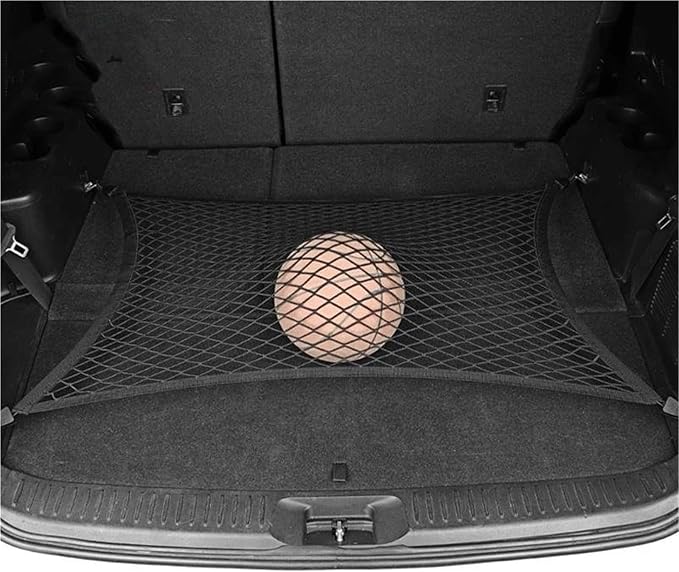 Car Nets 40X90CM/60X110CM Car Trunk Net Boot String Mesh Elastic Nylon Rear Back Cargo Trunk Storage Organizer Luggage Net Holder Cargo Net (Single 110x60)