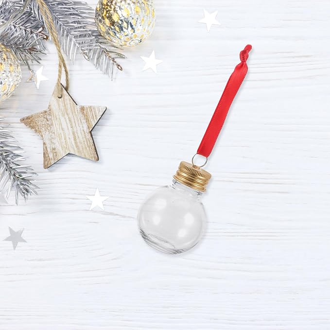 SOIMISS 10pcs Golden Bulb Shape Candy Bottles Made of Pet, Fillable and Leak-proof Juice Storage Bottles for Party Hanging Decors and Holiday Event Supplies