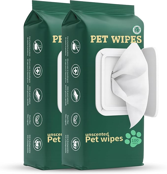 NAVZA® Dog Wipes for Dogs and Cats - Extra Large & Thick Pet Wipes, Moisture-Rich Hydrating Wipes, Hypoallergenic & Rinse-Free Wipes for Body, Face, Paws, Butt, Ears & Eyes - (7.87 x 7.87 in)