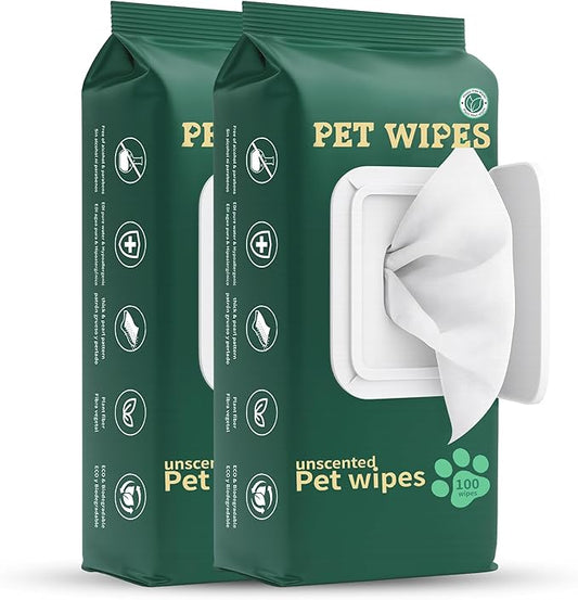 NAVZA® Dog Wipes for Dogs and Cats - Extra Large & Thick Pet Wipes, Moisture-Rich Hydrating Wipes, Hypoallergenic & Rinse-Free Wipes for Body, Face, Paws, Butt, Ears & Eyes - (7.87 x 7.87 in)