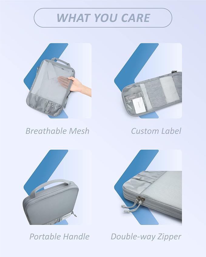 BAGSMART Compression Packing Cubes for Travel Essentials | 14 Set /6 Set /4 Set/2 Set, Lightweight, Durable