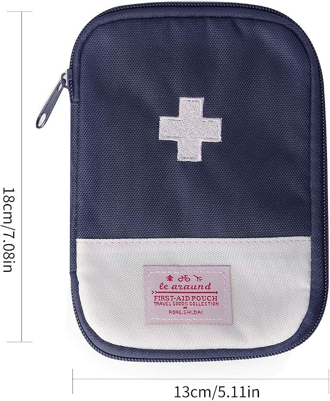 JIAKAI 2 Packs First Aid Bag,Empty First Aid Pouch,Mini Portable Medical Bag for Outdoor Camping Hiking Travel Emergency，Multifunction Emergency Medicine Storage Bag-7x5 inch