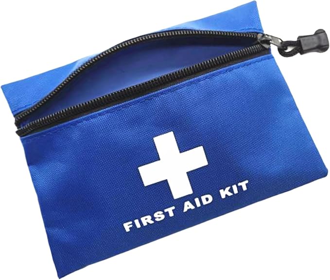 Red Emergency Bag First Aid Small Empty Travel Rescue Pouch First Responder Storage Medicine Pocket Bags for Car Home Office Kitchen Nurse Sport Outdoors Bag Only (Blue 16x11cm)