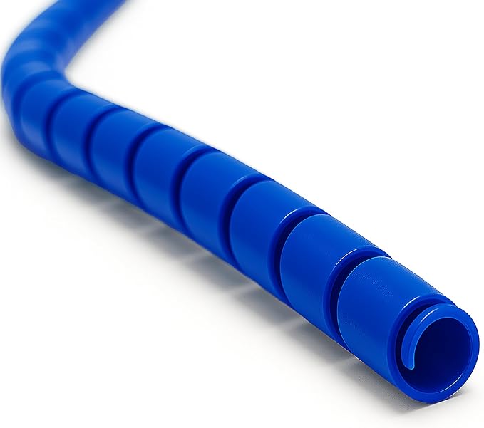 Electriduct 1 Inch Heavy Duty Spiral Wrap HDPE Flexible Plastic Cable Sleeve Hose Protector 25 Feet - Blue