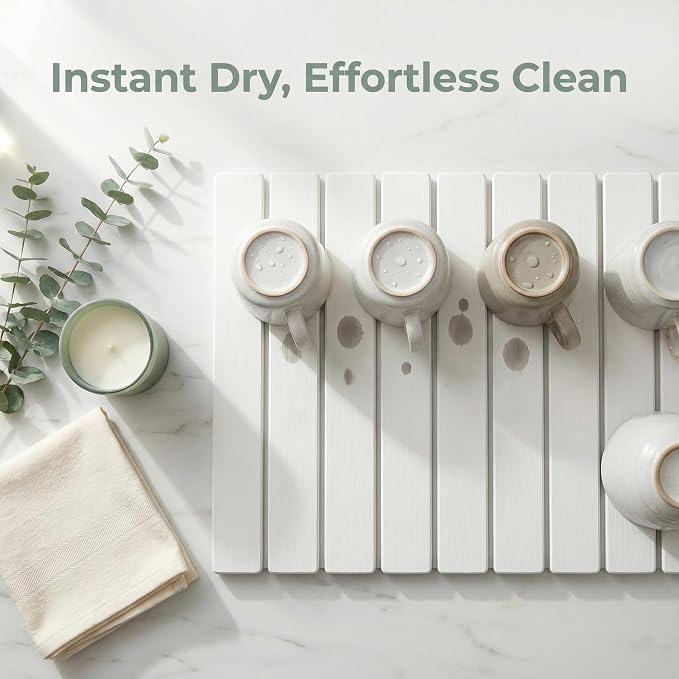 Stone Drying Mat of Kitchen Counter, Water Absorbent Diatomite Bath Mat