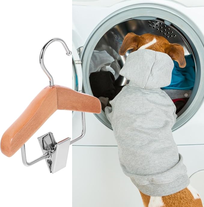 Alipis Portable Pet Garment Hanger Mini Dog Hanger Clip Dog Clothing Wooden Rack