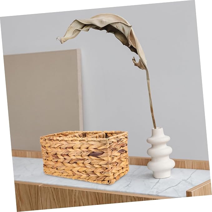 ABOOFAN Woven Storage Basket Decorative Organizer for Bathroom Bedroom and Office Rattan Design for Toiletries Household Items and Pet Toys