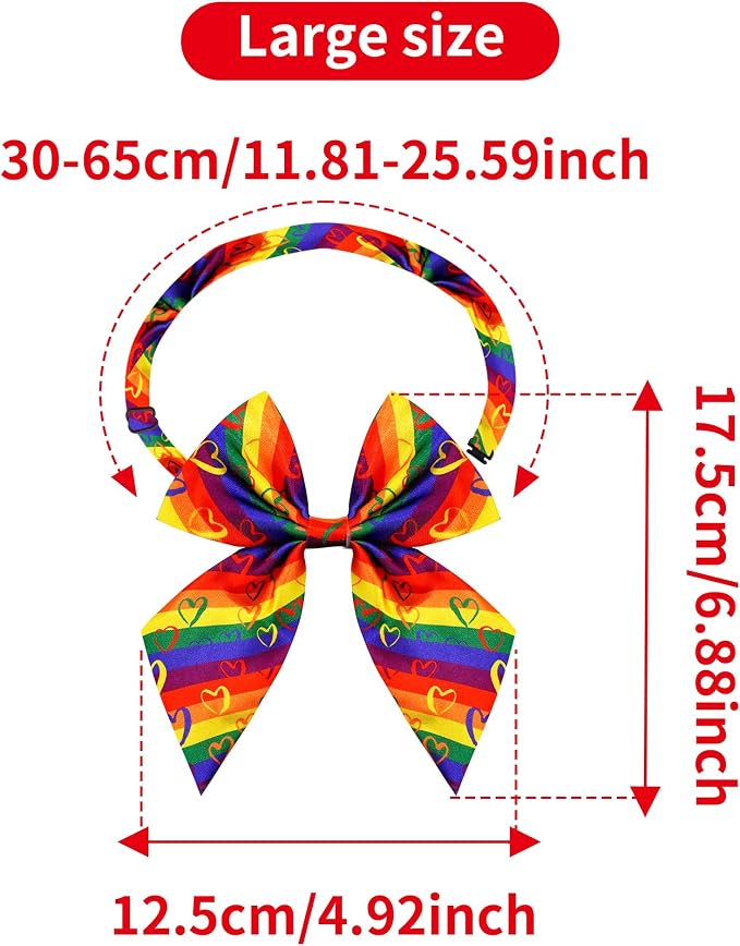 PET SHOW 10 Pack Pride Month Sailor Dog Bowties for Large Dogs