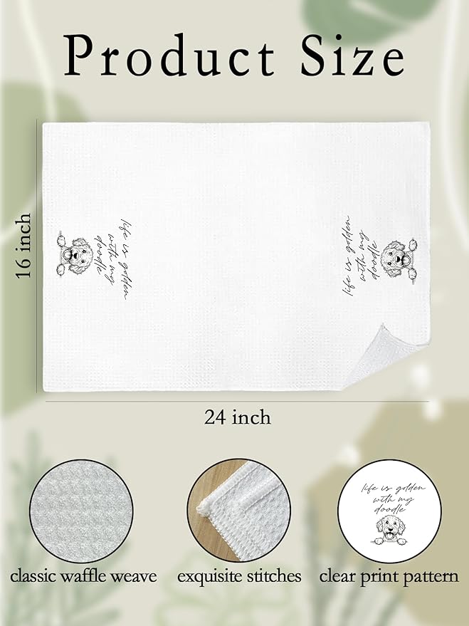 Golden Doodle Hand Towels for Bathroom - Goldendoodle Poodle Kitchen Dish Tea Towels, Goldendoodle Dog Mom Gifts for Dog Lovers/Women, Golden Doodle Gifts for Mothers Day/Christmas