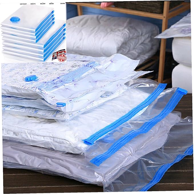 Vacuum Storage Bag 50x70cm White PET and PE Foldable Organizer | Pillows and Quilts, Anti Water Design, Space Saving Compression, Reusable Storage Solution