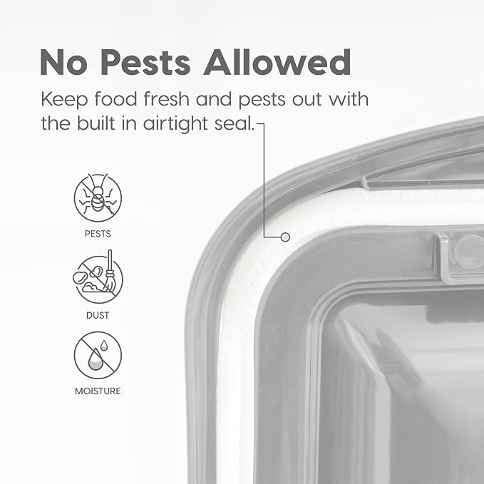 IRIS USA Dog Food Storage Container, Up to 50 lbs, Clear/Gray, Made in USA | Wheels for Mobility, Airtight Seal, BPA-Free, Best for Bird Seed, Cat food, Cat Litter, Chicken Feed, Pellets