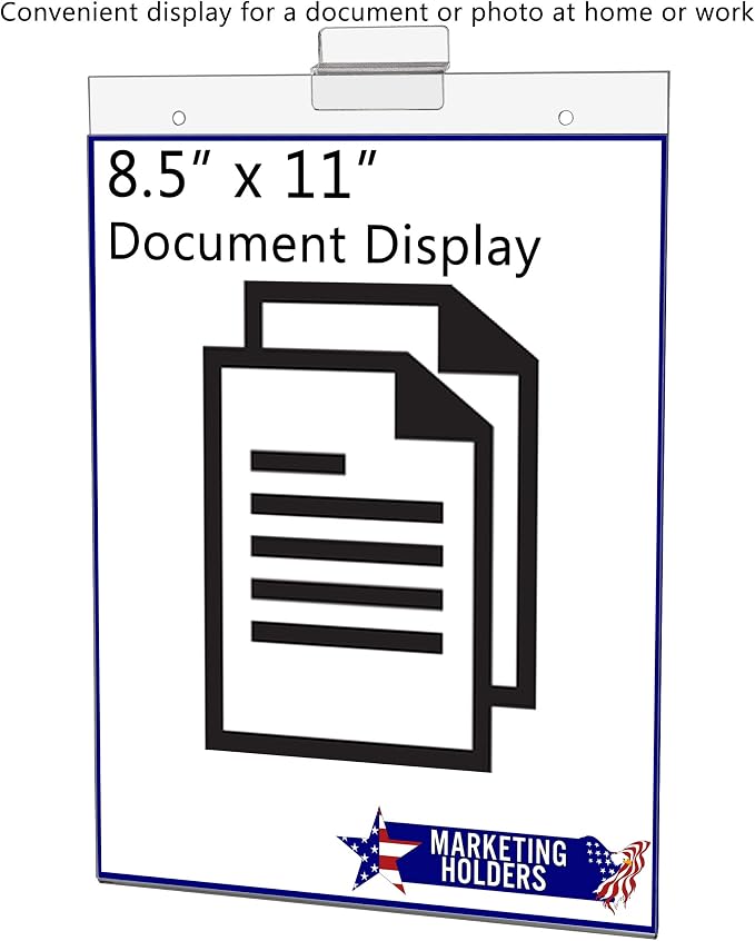 Marketing Holders Slatwall Sign Holder for 8.5 x 11 Inch Flyers Ads and Price Lists in Retail Stores Libraries and Bookstores Clear Tramsparent Acrylic Literature Sleeve No Assembly Required