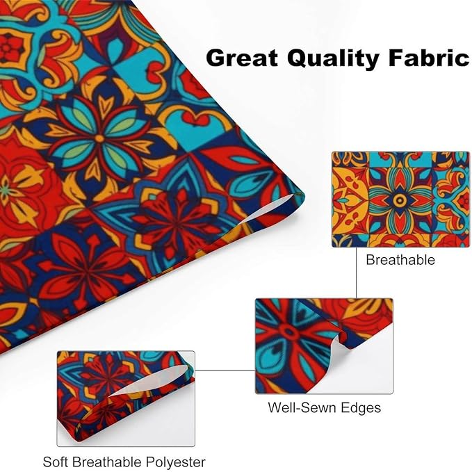 Lightweight Washable Pets Casual Fashion Scarf, Adjustable Comfy Traditional Ceramic Tiles Pattern Handkerchief for Wedding, Party, Daily Use