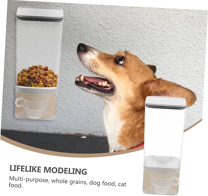BESPORTBLE Pet Food Storage Wall-mounted Dispenser for Dogs and Cats Airtight and Moisture Food Storage Case