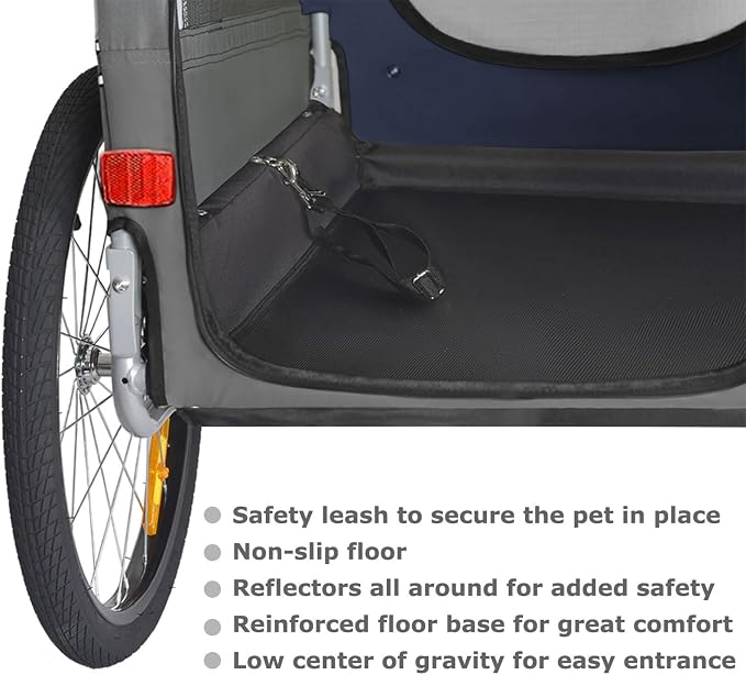 DOGGYHUT® Premium X Large Pet Bike Trailer & Stroller Up to 100 lbs (Blue) | Bicycle Trailer for Small Medium or Large Dogs, Dog Bicycle Carrier, Low Center of Gravity, Folding Frame Cart