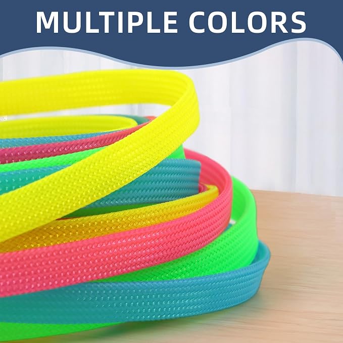 Braided Expandable Cable Sleeve, PET Wire Loom, Flexible Mesh Sleeving Cord Management for TV, Computer, Home Theater, Automotive, Protect Cat from Chewing Cords (Pink, 1" x 100ft)