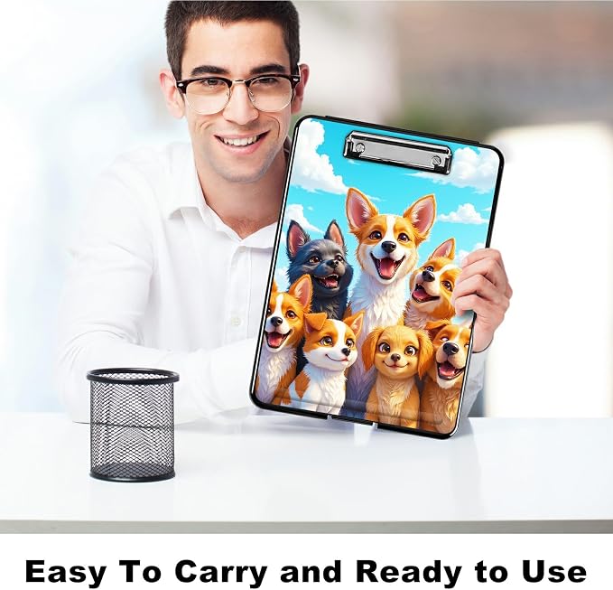 Heavy Duty Storage Clipboard, Slim Nursing Clipboard with Internal Pen Case, Portable File Organizer Case for A4 Letter Size Paper Office Medical Professionals, Blue Sky Seven