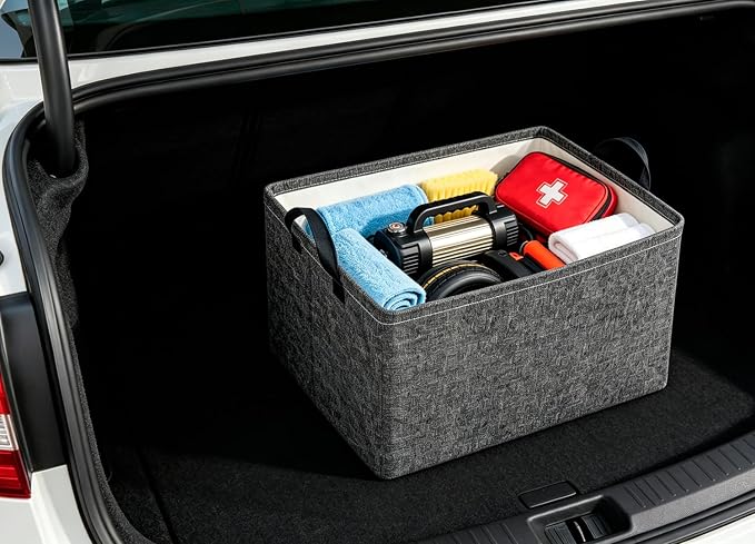 CLOCOR Rectangular Storage Bin,Waterproof Books Box,Gift Basket(Grey)