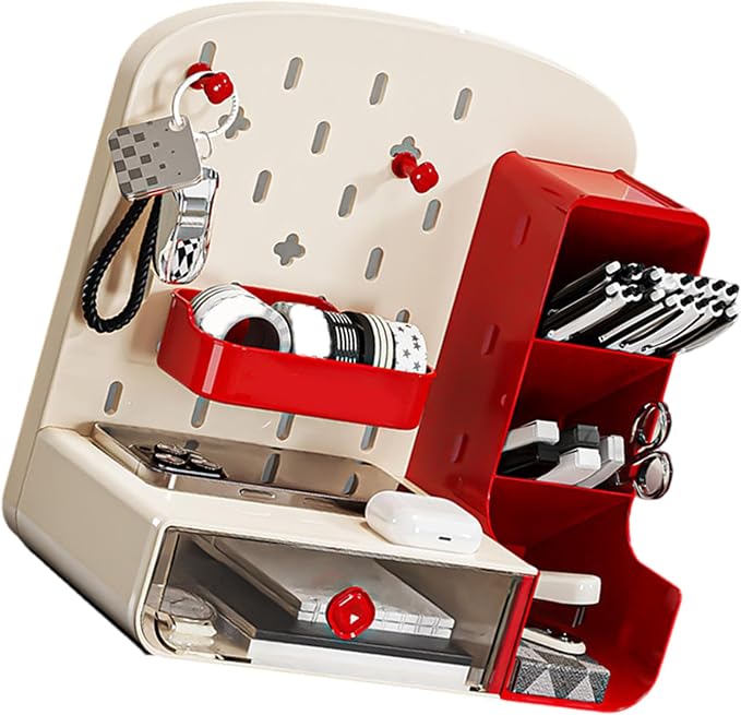 PET Desktop Organizers Drawers Pegboard Designs Makeup Pen Storage School Supplies Home Desk Accessories Multifunctional Desktop Storage