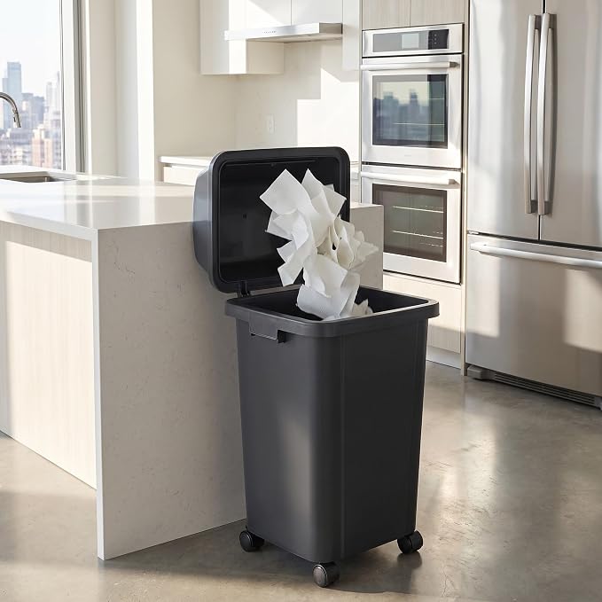 L Plastic Swing Lid Trash Can Replacement Cover for Commercial Trash Bin with Easy Installation and Safe Handling Suitable for Mall and Pet Food Storage