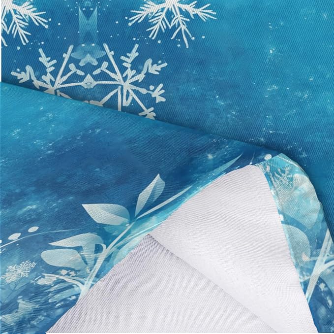 Winter Snowflakes Plastic Bag Holder Snow Blue Grocery Bag Storage Dispenser Washable Hanging Shopping Bags Carrier Reusable Wall Mount Trash Bag Organizer for Kitchen Pantry