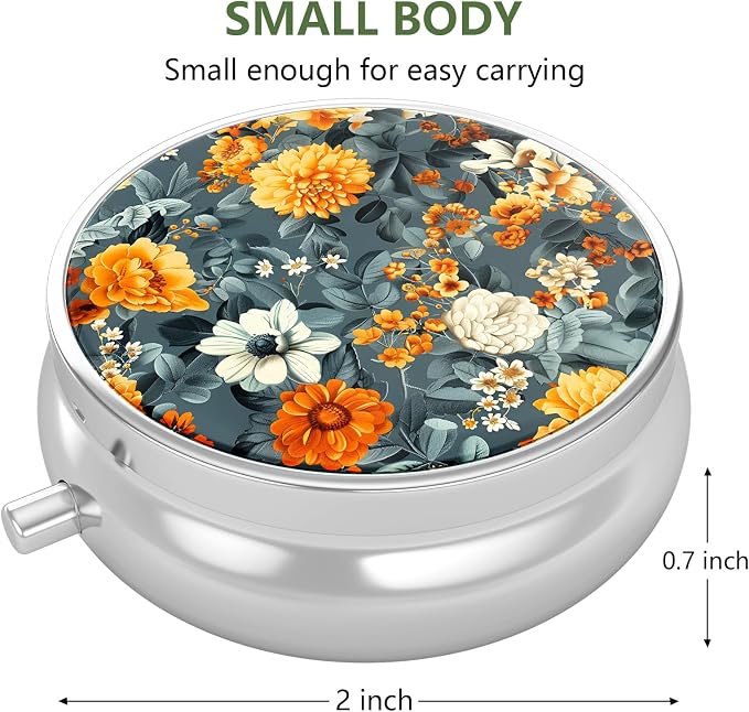 Pill Box, Small Pill Case for Purse & Pocket, Travel Medicine Organizer | Cute Travel Medicine Organizer, Portable Medicine Container Holder to Hold Vitamins, Medication, Fish Oil & Supplement