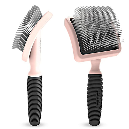 Kenchii Long Pin Slicker Brush for Dogs (Poodles, Doodles, Goldendoodles, Labradoodles), Professional Grooming Brush for Detangling, Fluffing & Dematting, Non-Slip Comfort Handle