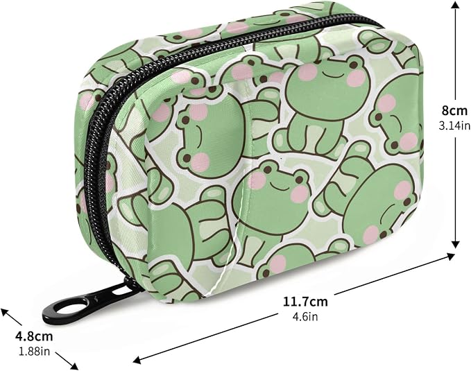 Pill Case 7 Day Pill Organizer Cute Frog Animal Travel Pill Case Portable Weekly Pill Box Bag Container Vitamin Supplement Holder with Zipper for Family Business