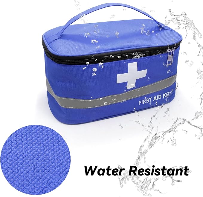 Faylapa Empty First Aid Bag, 10.2x5.5x5.5 inches Portable Outdoor First Aid Medical Storage Bag, Multi-Function Emergency Medicine Storage Organizer for Home Outdoor Travel Car Camping Hiking