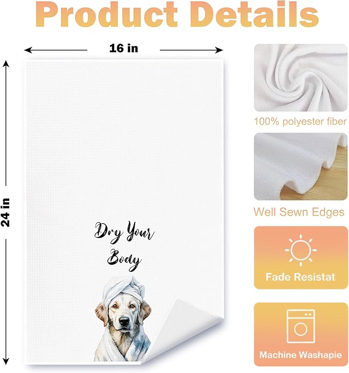 Funny Labrador Retriever Dog Hand Towels for Bathroom Washroom, Gifts for Labrador Retriever Lovers Women Men, Dog Bathroom Decor, 16x24 Inch Set of 4