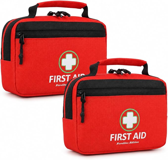 2Pack Handy Mini First Aid Kit Empty, First Aid Bag For Your Next Adventure, Emergency Kit For Home, Office, Vehicle, First Aid Supplies Organizer Bag For Travel Outing (Basic Edition)